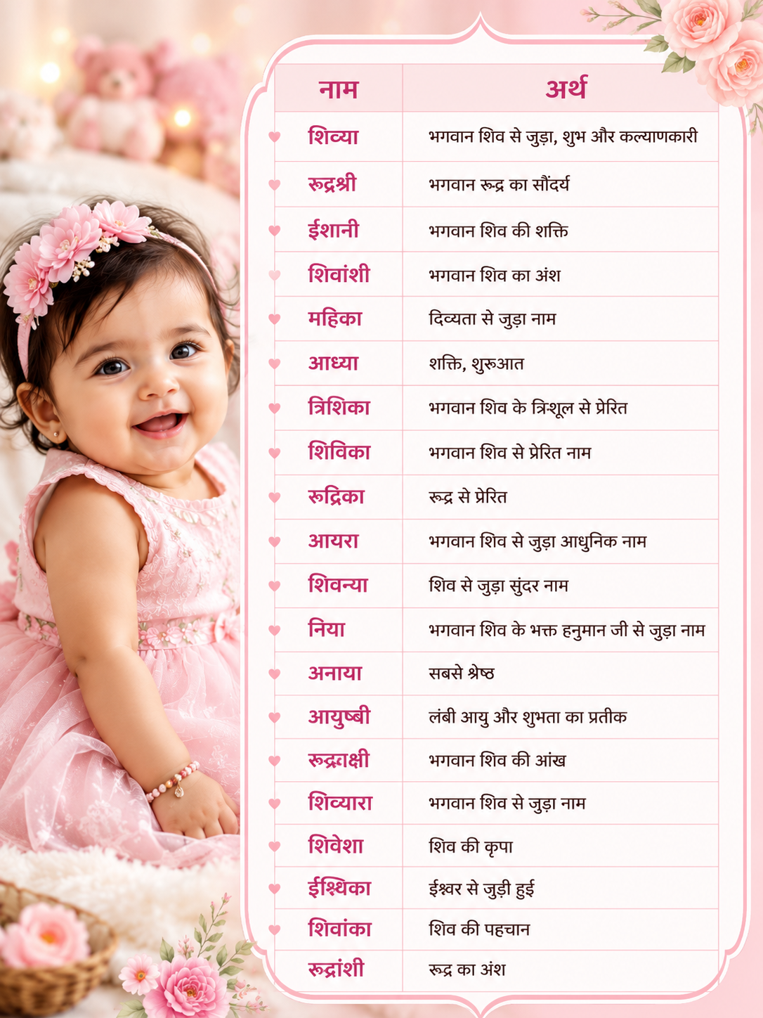 Lord Shiva Baby Girl Names, pc - AI