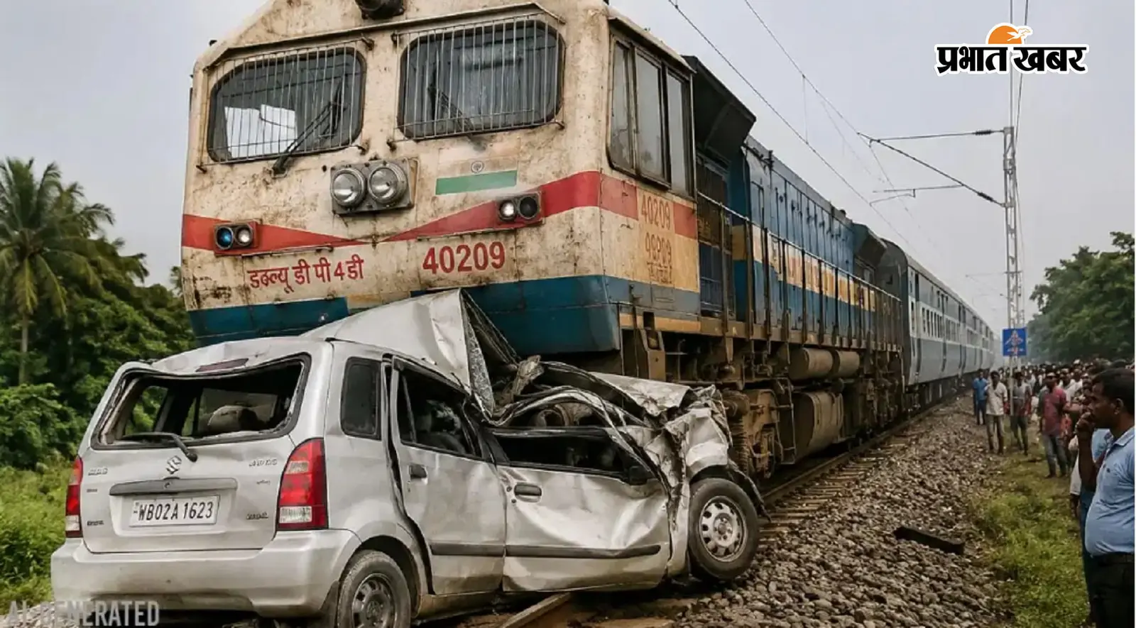 मुर्शिदाबाद में ट्रेन की चपेट में आयी कार, दो स्कूली बच्चे समेत 3 लोगों की मौत