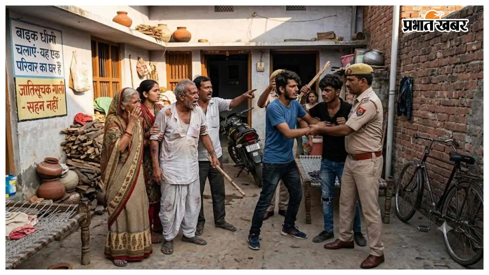 बाइक धीमी चलाने की नसीहत पर घर में घुसकर मारपीट, जातिसूचक गाली देने का आरोप