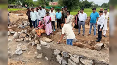 नेमरा में श्मशान घाट पथ निर्माण की जांच में अनियमितता, विधायक ने दोषपूर्ण गार्डवाल तोड़ने का दिया निर्देश