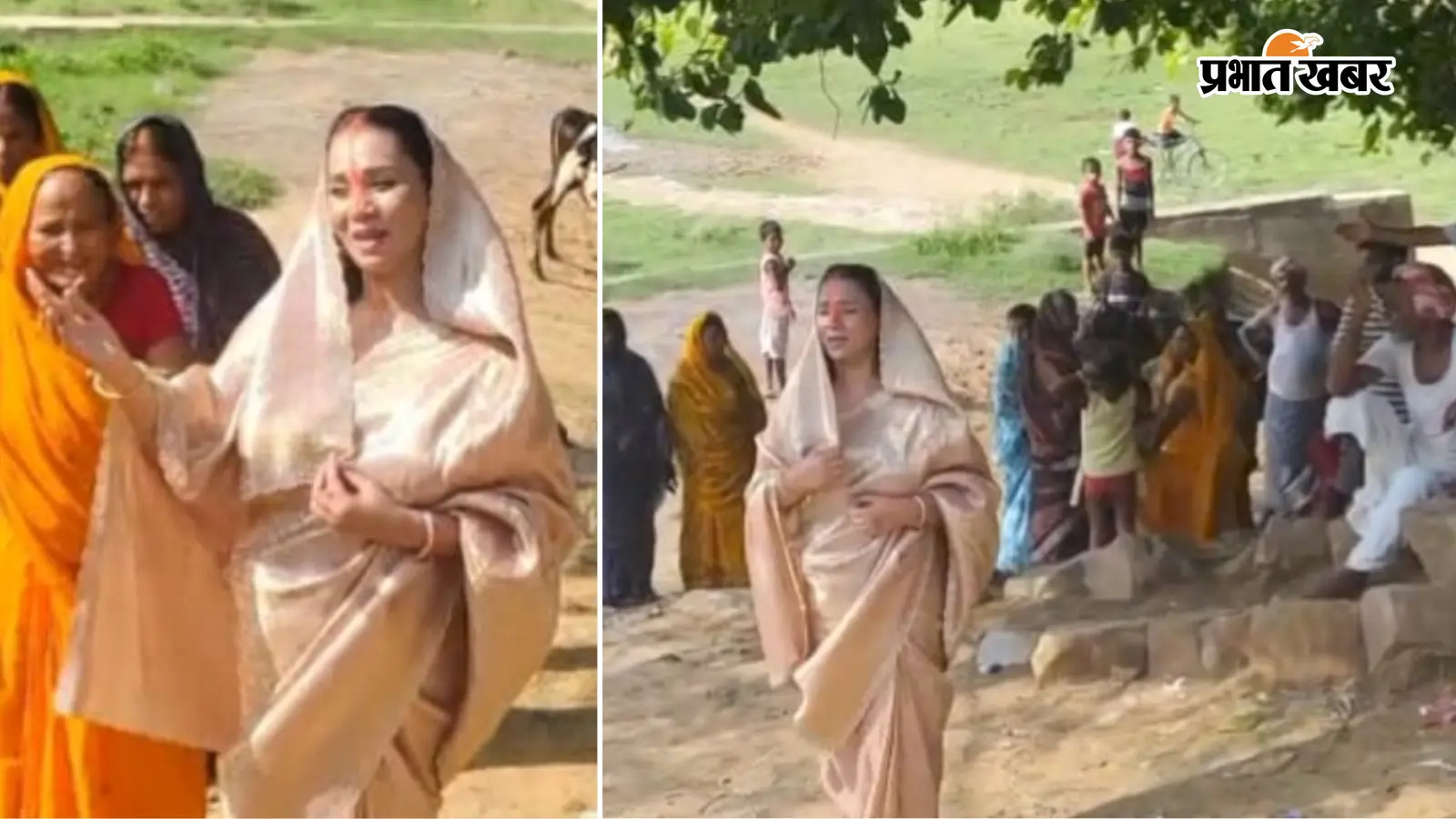 कल्पना पटवारी मनेर पहुंचीं, गंगा घाट पर शूटिंग