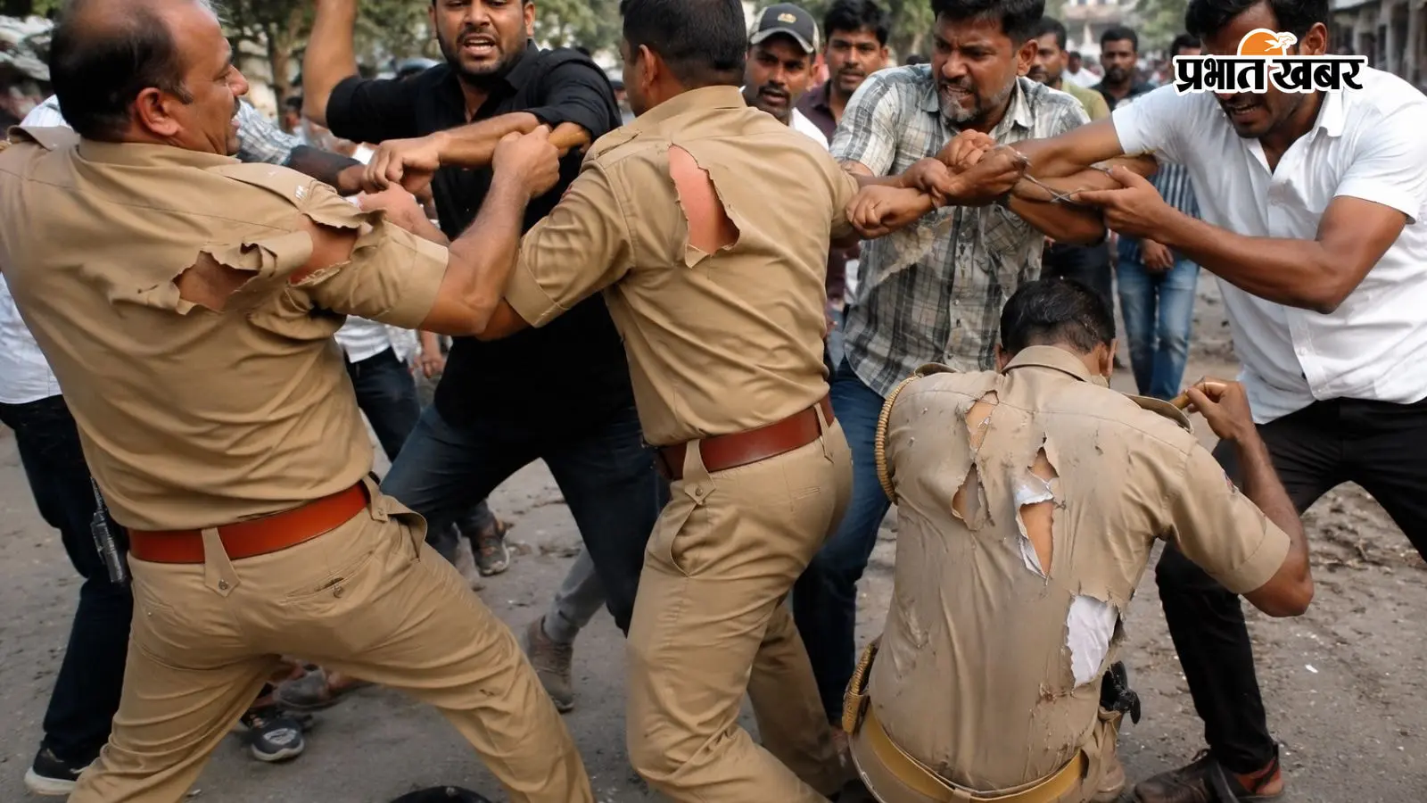 कानपुर में खाकी पर हमला: चौबेपुर में PRB टीम को घेरा, सिपाहियों की वर्दी फाड़ी, सरकारी गाड़ी में तोड़फोड़