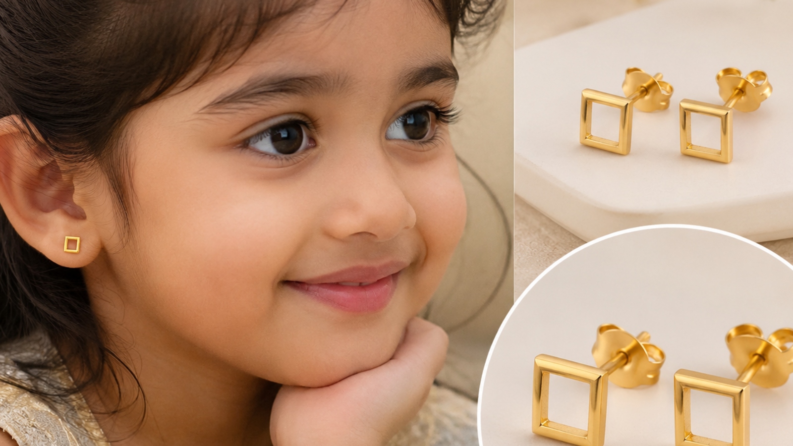 Geometric shape Gold Earrings