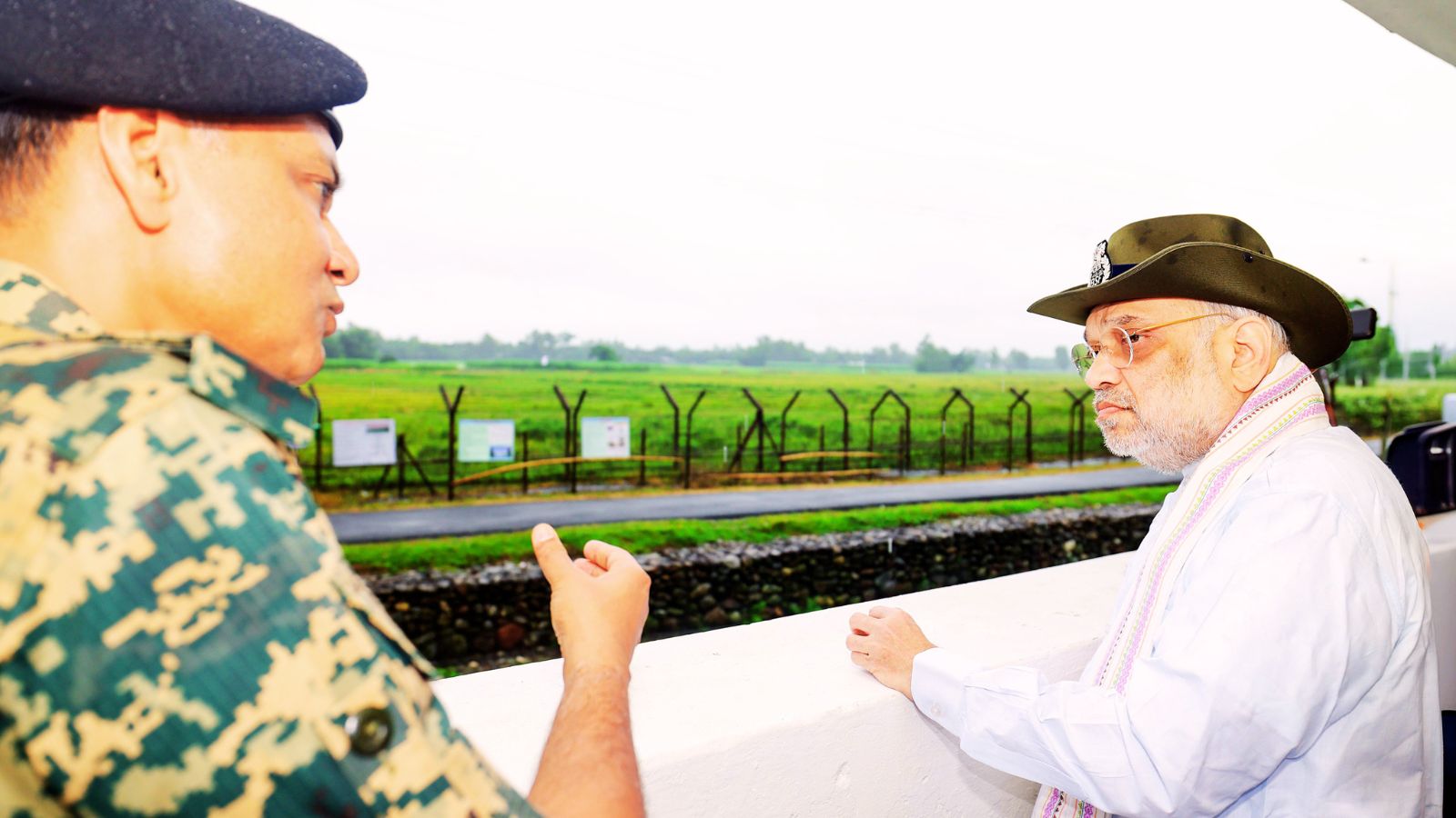 Amit Shah reviewed security at BSF post near Siliguri Corridor West Bengal .jpg