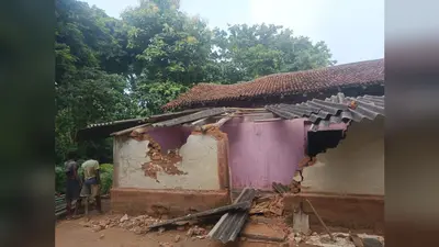 दिनदहाड़े गांव में घुसा झुंड से बिछड़ा हाथी, तोड़ा ग्रामीण का घर