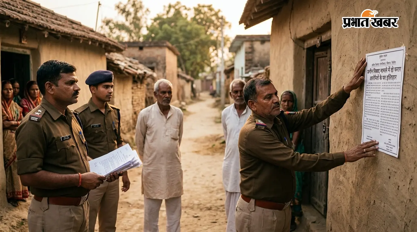 दरभंगा: जमीन विवाद मामले में दो फरार आरोपितों के घर इश्तिहार, नहीं हुए हाजिर तो होगी अगली कार्रवाई