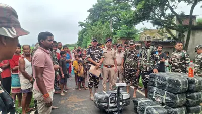 नेपाल सीमा से 240 किलो गांजा बरामद. SSB और कुआड़ी पुलिस की बड़ी कार्रवाई, तस्कर अंधेरे का फायदा उठाकर फरार