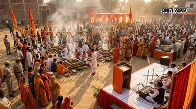 गायत्री मंत्र और यज्ञ से गूंजा मैनाटाड़, हवन के बाद भक्ति गीतों और भंडारे का आयोजन