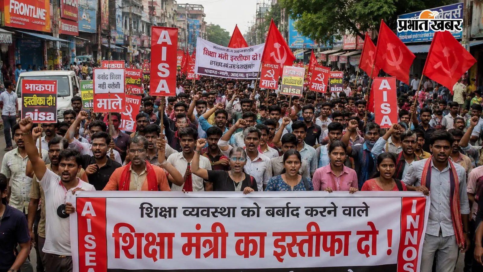 आरा: शिक्षा मंत्री के इस्तीफे की मांग तेज, भाकपा-माले, आइसा और इंनौस का विशाल आक्रोश मार्च, केंद्र सरकार के खिलाफ गूंजे नारे