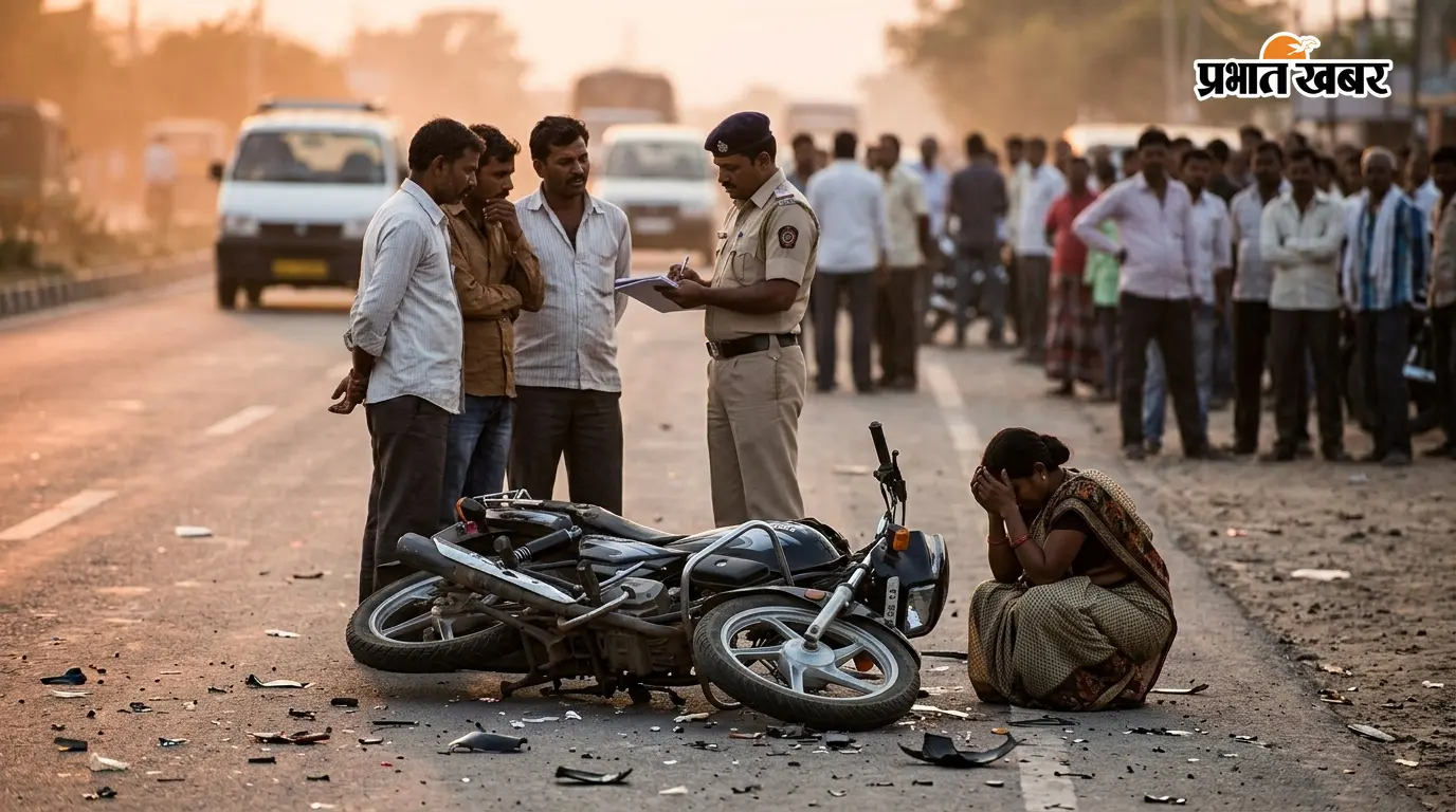 बेतिया: अज्ञात वाहन की टक्कर से बाइक सवार राजमिस्त्री की मौत, दो बच्चों के सिर से उठा पिता का साया