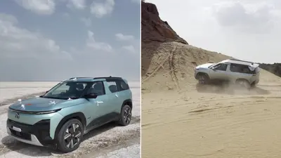 डिलीवरी के अगले ही दिन ओनर ने Tata Sierra.ev को उतार दिया रेत पर, फिर की ड्रिफ्ट और ऑफ-रोडिंग