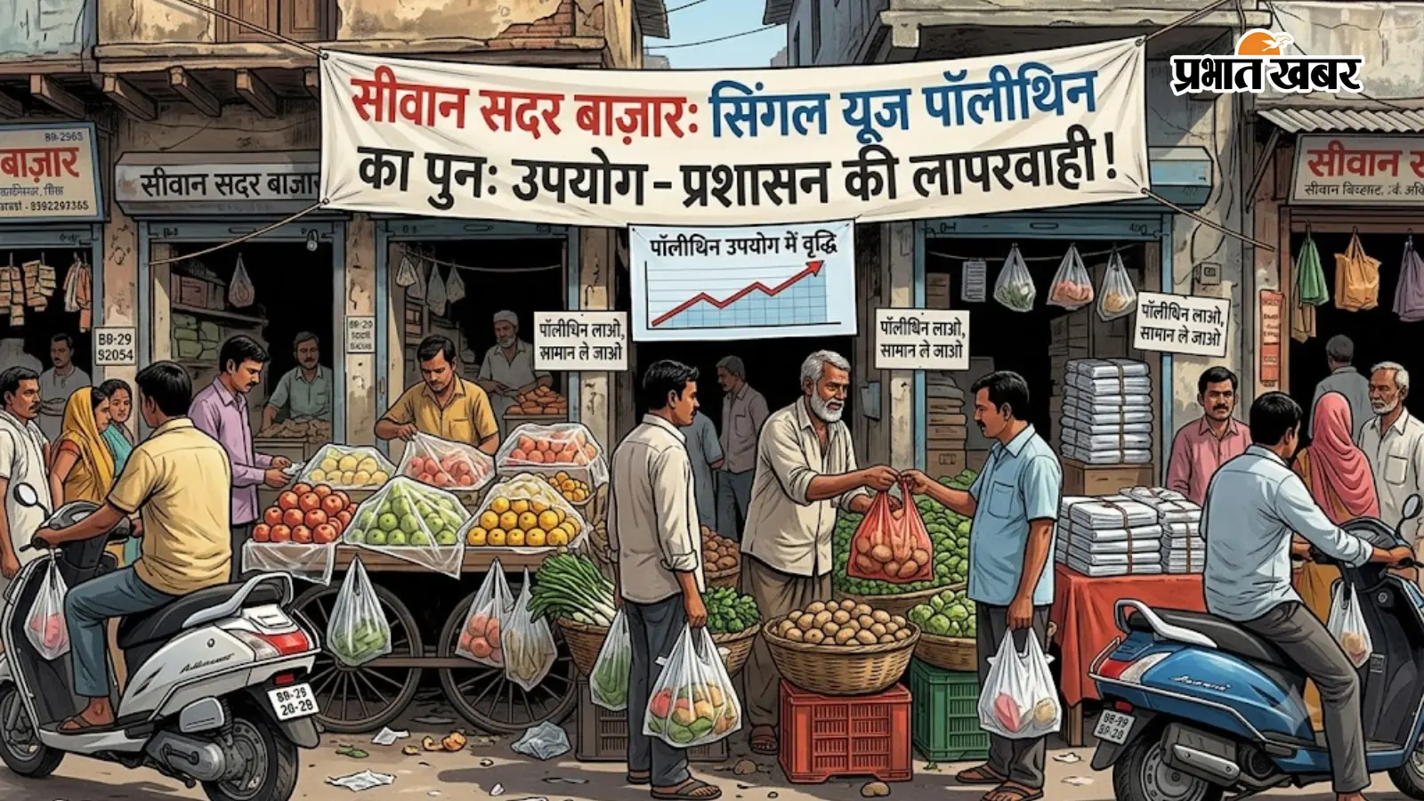 सीवान में सिंगल यूज पॉलीथिन पर ढीली पड़ी सख्ती, बाजारों में फिर खुलेआम हो रहा इस्तेमाल