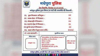 मधेपुरा पुलिस का 24 घंटे का विशेष अभियान: 8 अभियुक्त गिरफ्तार, मुरलीगंज से स्मैक व बाइक के कटे पार्ट्स बरामद