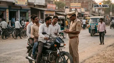 सुरसंड में सघन वाहन जांच, ट्रिपल लोडिंग और बिना हेलमेट पर पुलिस ने काटे चालान