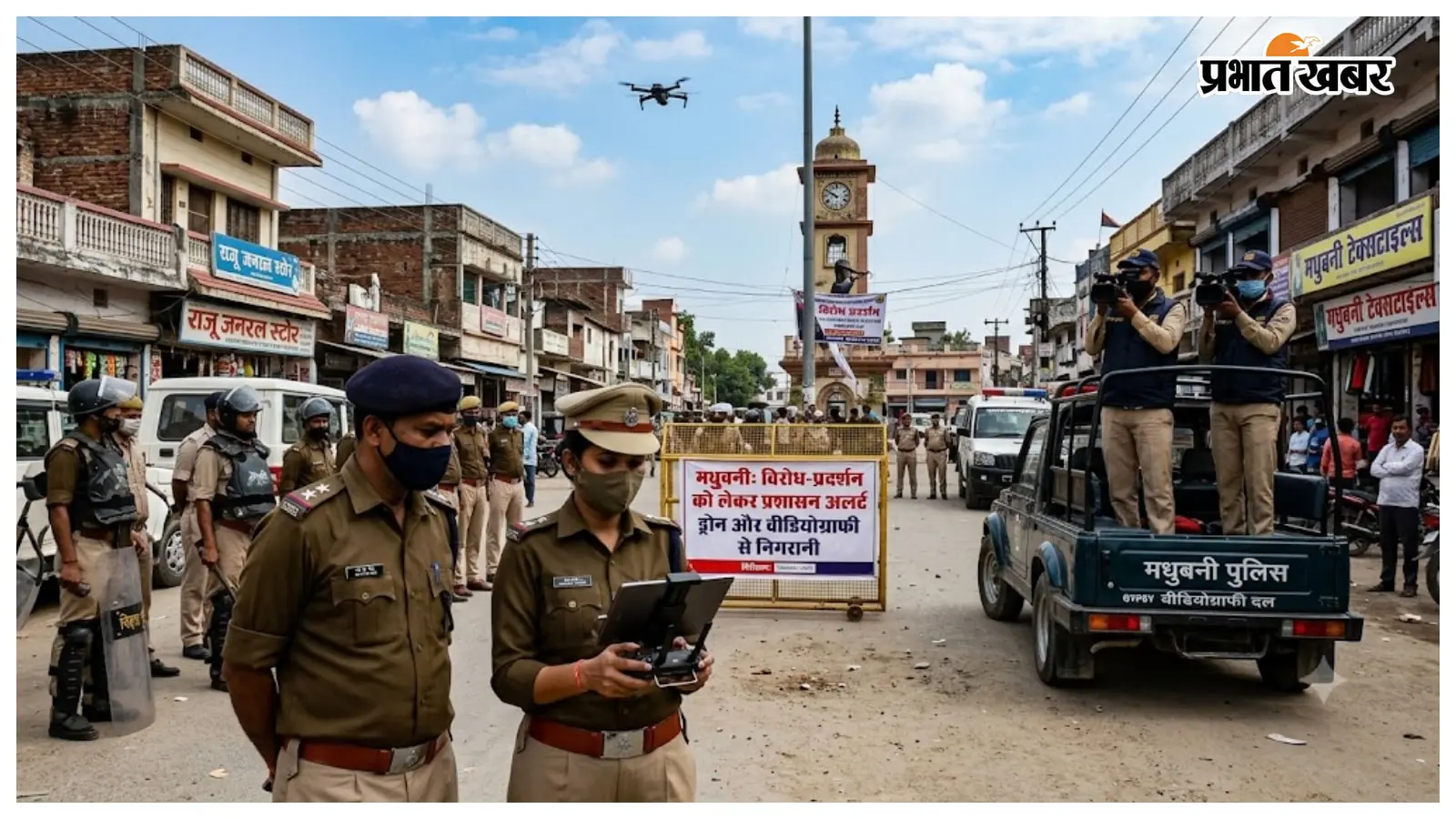 मधुबनी: विरोध-प्रदर्शन को लेकर प्रशासन अलर्ट, ड्रोन और वीडियोग्राफी से होगी निगरानी
