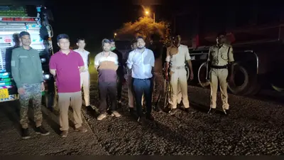 नवादा: चितरकोली जांच चौकी पर कार्रवाई, अवैध खनन में चार गिट्टी लदे ट्रक जब्त, 52 लाख का जुर्माना