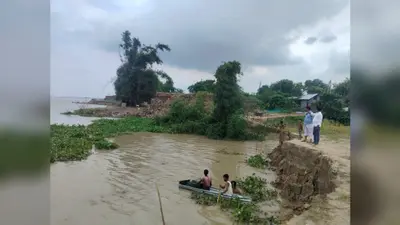 पूर्वी प्राणपुर में करोड़ों की कटाव निरोधक योजना का हिस्सा गंगा में ध्वस्त
