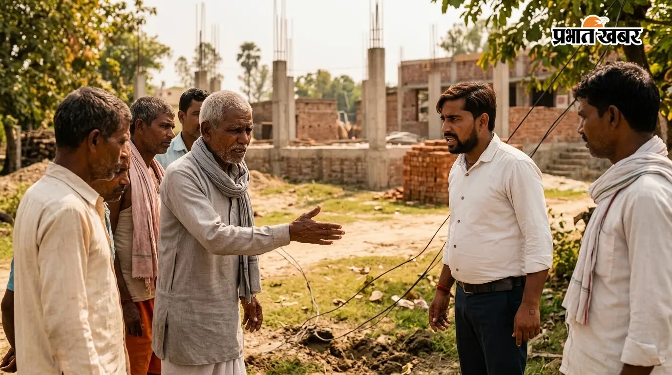 निर्माणाधीन पंचायत सरकार भवन बना खतरा! खुले बिजली तार से गाय की मौके पर मौत, ग्रामीणों में गुस्सा