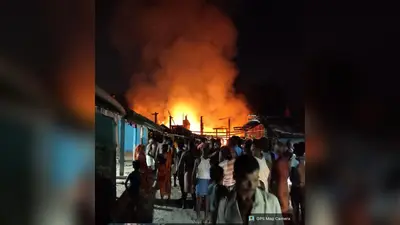 कजलेटा गांव में देर रात भीषण अगलगी, दो परिवारों के आशियाने जलकर राख; लाखों का सामान नष्ट