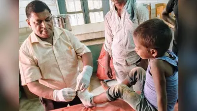 सड़क पार कर रहे छह वर्षीय बच्चे को अज्ञात वाहन ने मारी टक्कर, गंभीर हालत में हायर सेंटर रेफर
