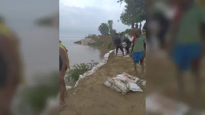 राघोपुर में गंगा का रौद्र रूप, 150 मीटर तक भीषण कटाव, जल संसाधन विभाग का कैंप कार्यालय नदी में समाया
