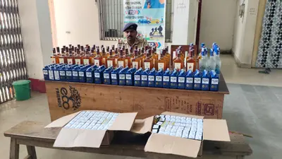कर्मनाशा में पुलिस ने टाटा नेक्शन कार से 88.29 लीटर शराब की बरामद, तस्कर फरार