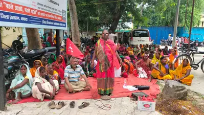 जमीन पर्चा-राशन को लेकर नवादा में धरना प्रदर्शन पर बैठे भाकपा माले, नौ सूत्री मांगों को लेकर सरकार पर निशाना