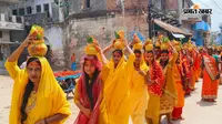 शेखपुरा में मंदिर निर्माण को लेकर निकली भव्य कलश यात्रा, शुरू हुआ 24 घंटे का अखंड रामधुन