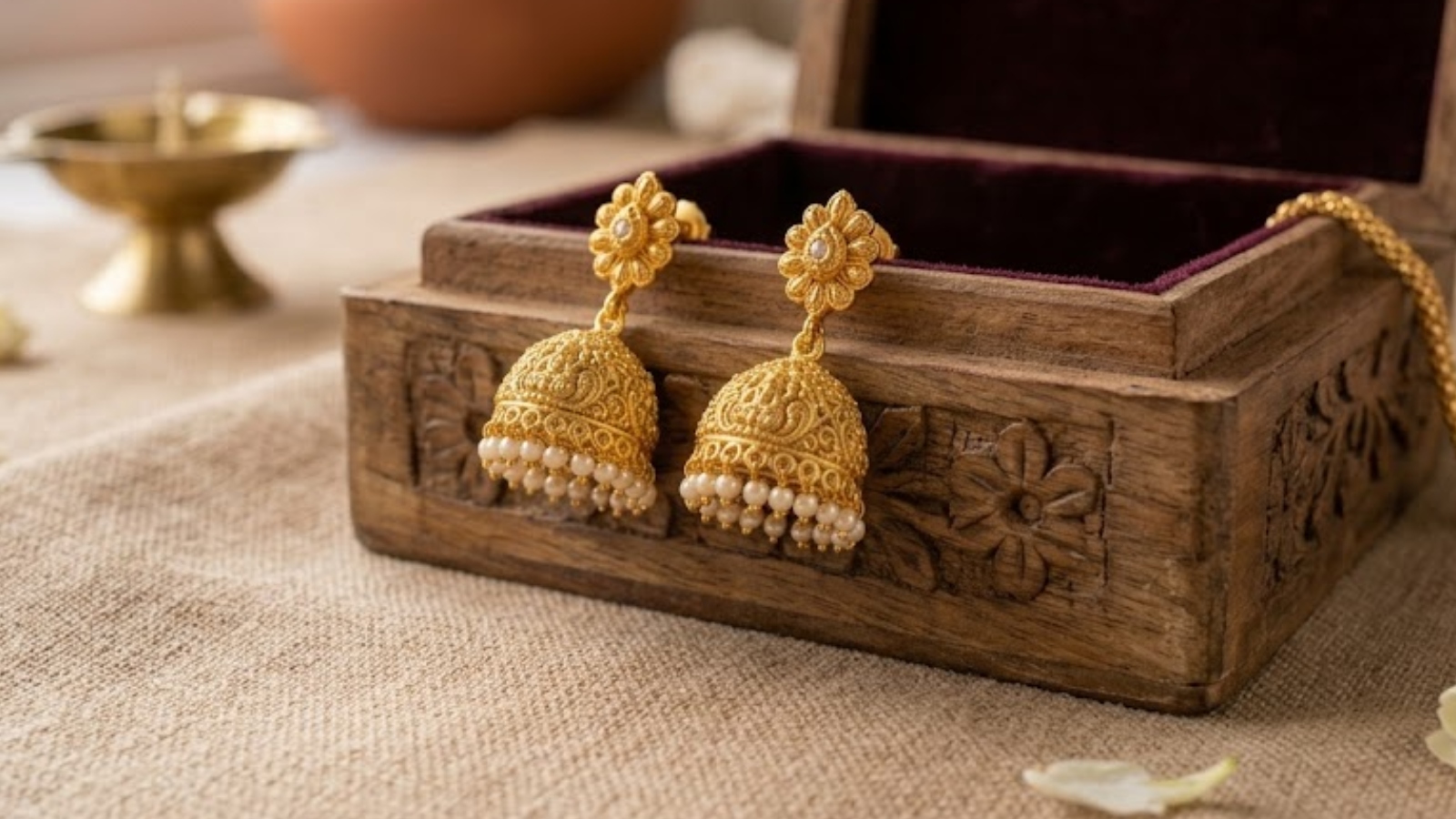 Mini Gold Jhumka Design, AI Image