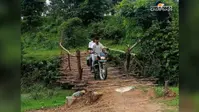 नगडुआ-पड़रिया के ग्रामीण ने नाले पर जुगाड़ तकनीक से बनाया लकड़ी का पुल, दोपहिया वाहनों का आवागमन अब संभव