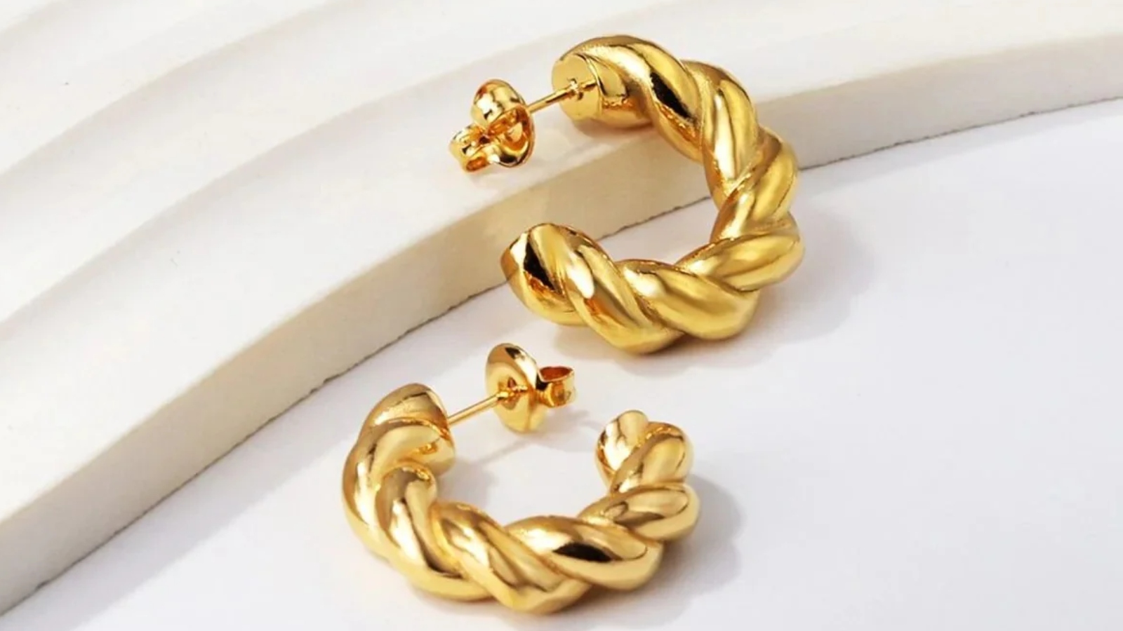 Twisted Gold Hoop