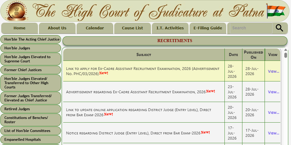 Patna High Court Assistant Vacancy 2026