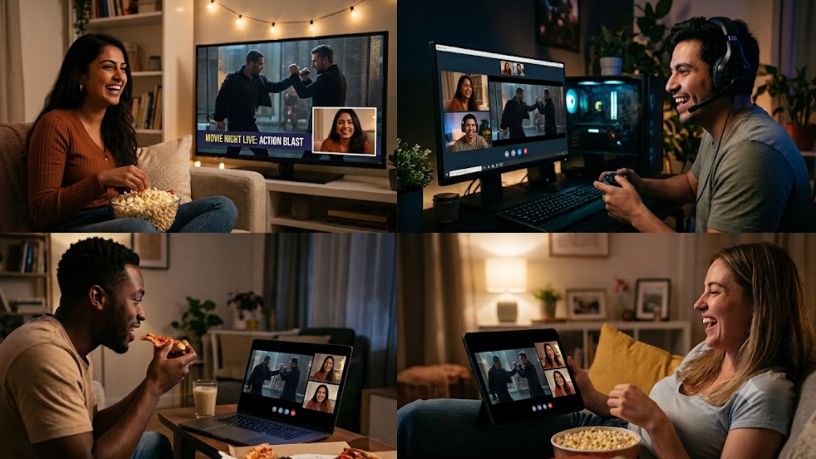 Virtual Movie Watching, AI Image