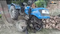 तेज रफ्तार अनियंत्रित ट्रक ने ट्रैक्टर में मारी टक्कर,  बाल-बाल बचा चालक