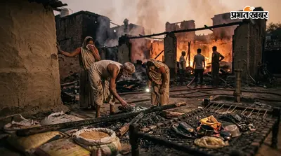 नौतन के पुरंदरपुर गांव में देर रात आग का कहर, हजारों की संपत्ति जलकर राख