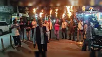 जेपीएससी-जेएसएससी घोटाले के विरोध में भाजपा ने निकाला मशाल जुलूस