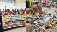 सीवान में सफाई एजेंसी के कूड़ा उठाने पर हंगामा, हड़ताली नगर परिषद कर्मियों ने किया विरोध
