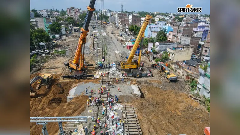 रेलवे गुमटी नंबर-1 पर अंडरपास निर्माण में बड़ी प्रगति, लगाये गये 12 आरसीसी बॉक्स और 11 स्लैब