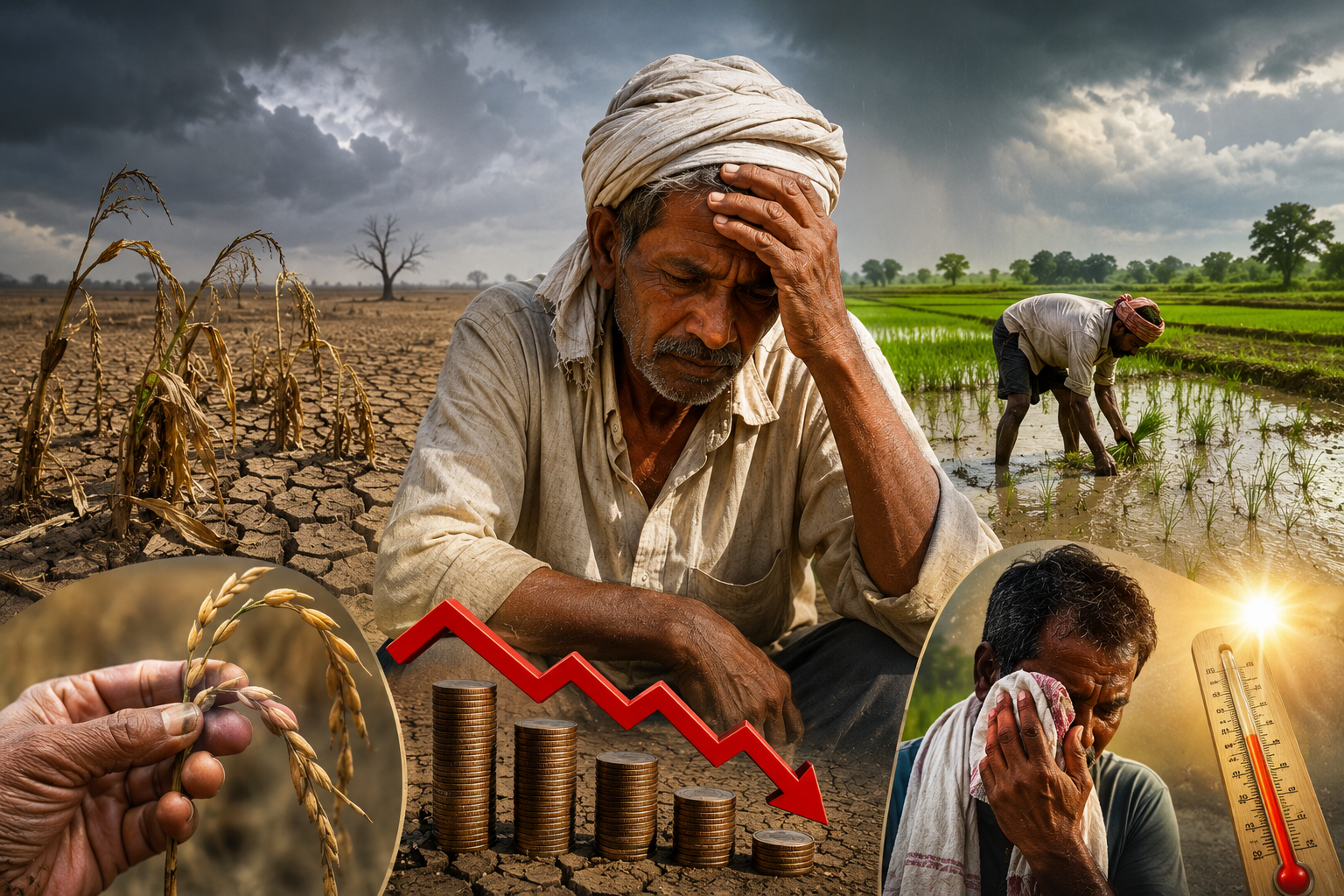 कम बारिश ने बढ़ाई किसानों की टेंशन, कर्ज, तनाव और बीमारियों का बढ़ा खतरा