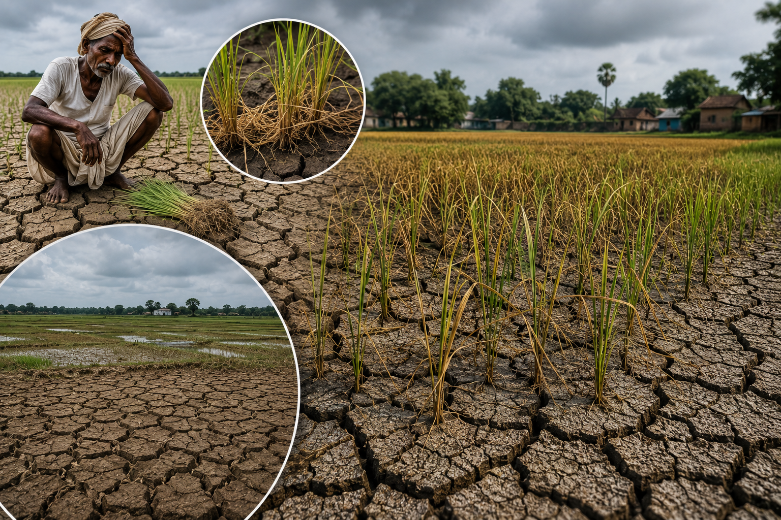 दरभंगा में मॉनसून ने तोड़ी किसानों की उम्मीद, सूख रहे बिचड़े, खेतों में पड़ने लगी दरारें