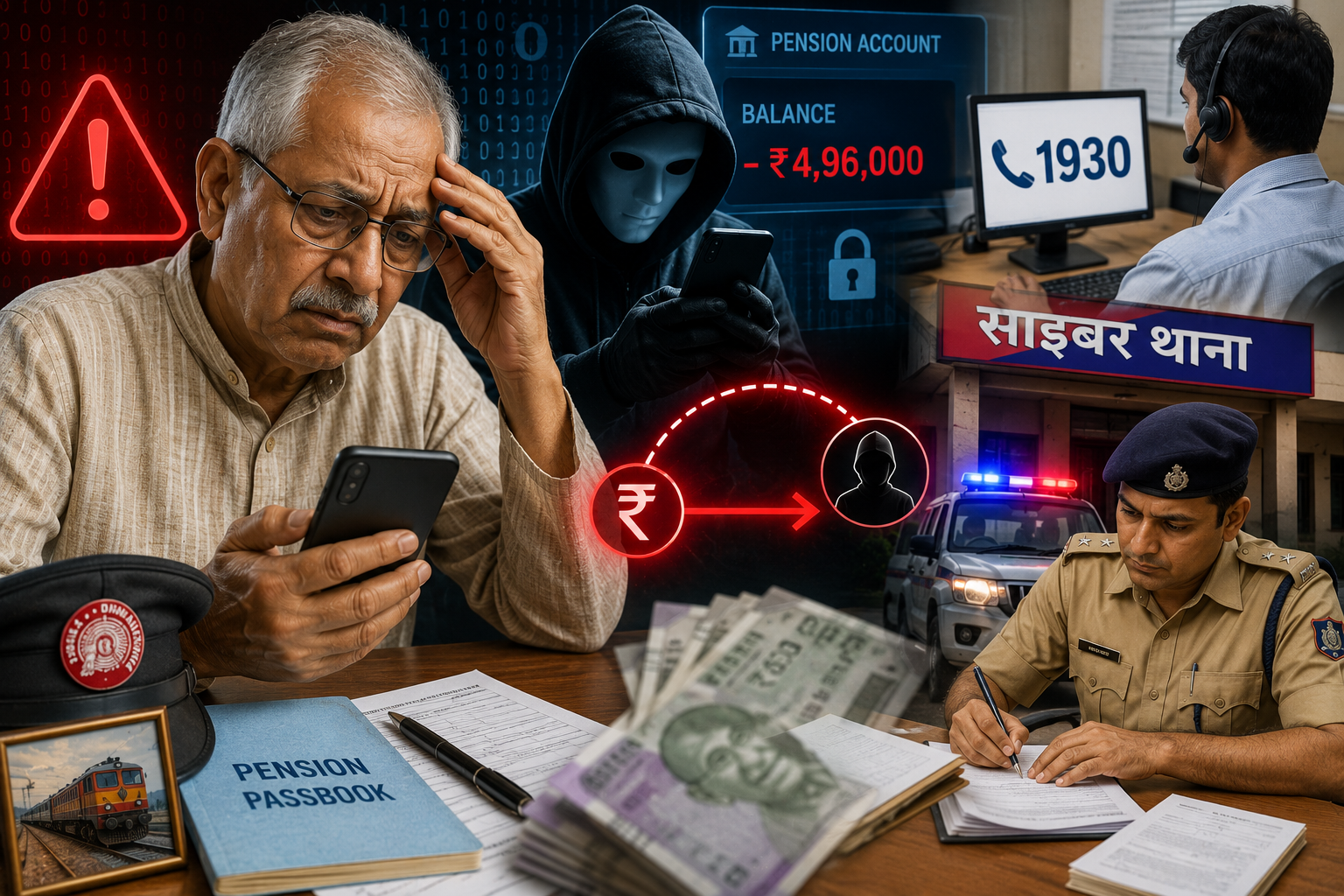 दरभंगा में सेवानिवृत्त रेल कर्मचारी के बैंक खाते से साइबर ठगों ने उड़ाए 4.96 लाख रुपये