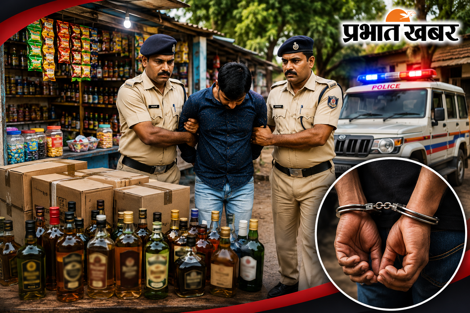 किराना दुकान की आड़ में बिक रही थी शराब, मनियारी पुलिस ने तस्कर को दबोचा