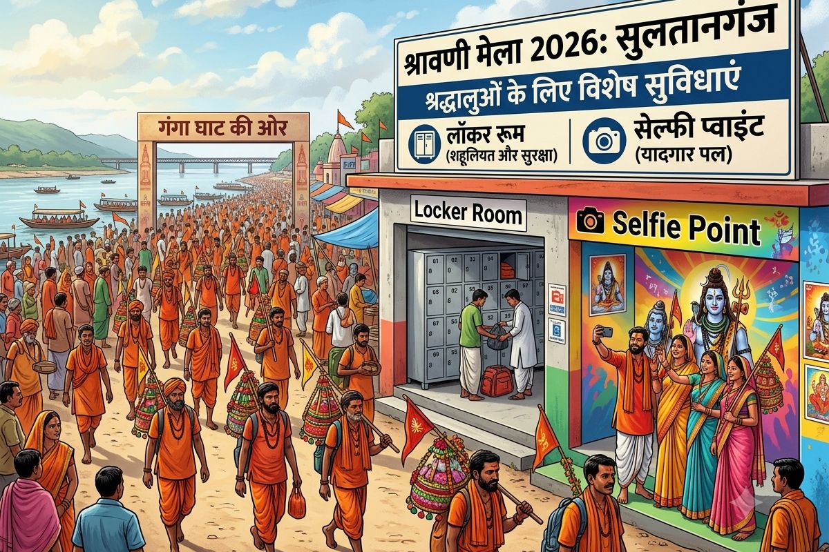 सुलतानगंज में पहली बार लॉकर रूम और सेल्फी प्वाइंट, श्रद्धालुओं को मिलेगी बड़ी राहत