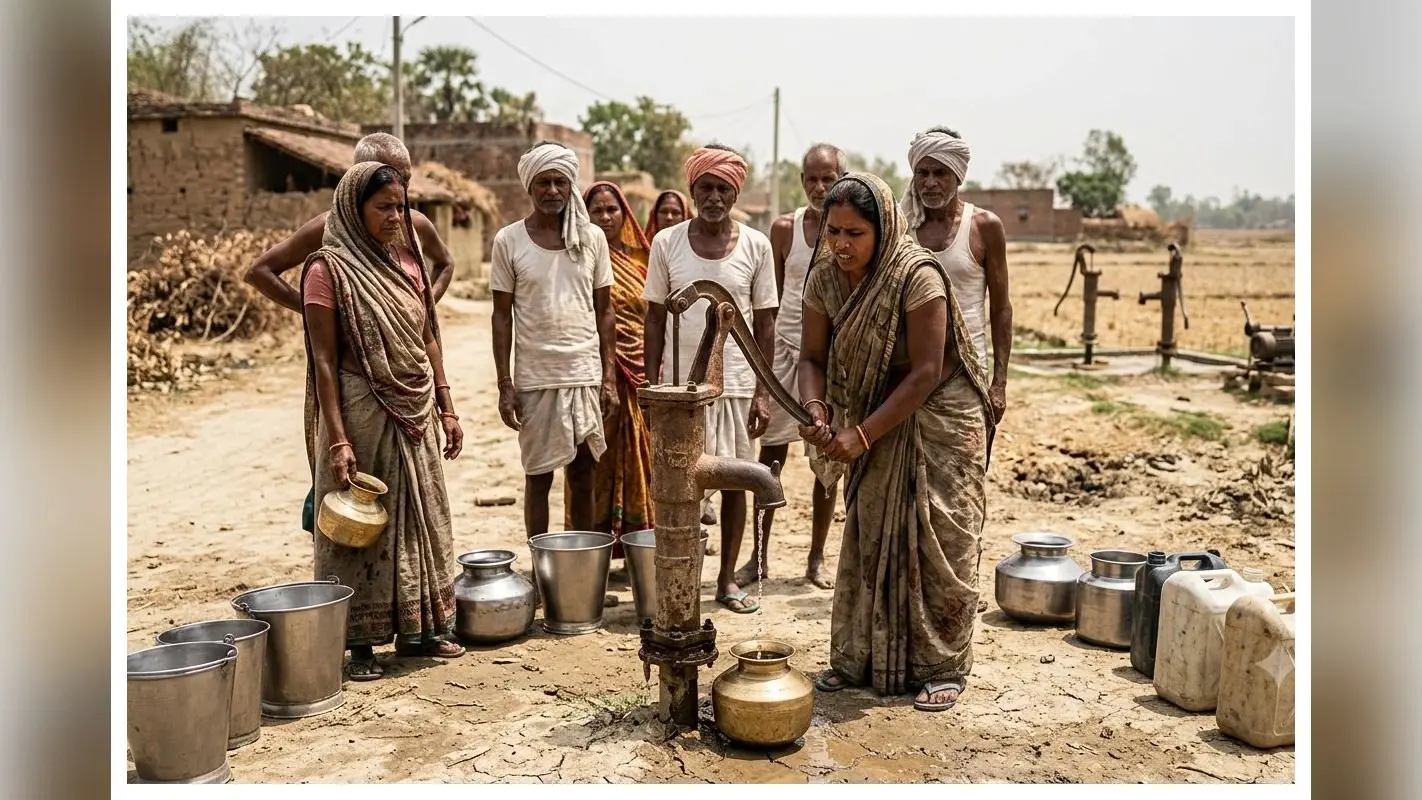 जलस्तर गिरने से बेलवा गांव में गहराया पेयजल संकट, सूख गए चापाकल और मोटर पंप