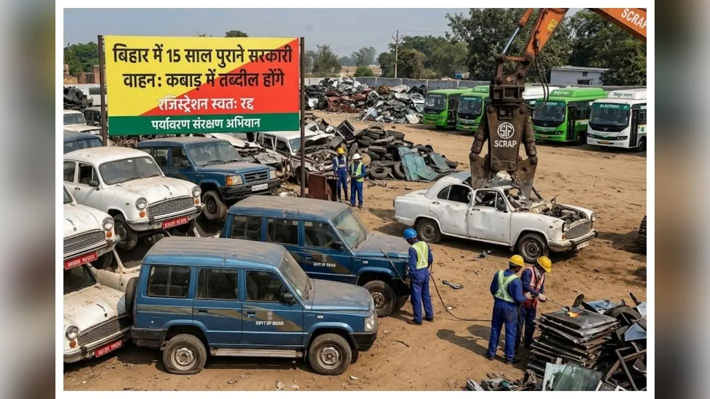 बिहार में अब नहीं चलेंगे 15 साल पुराने सरकारी वाहन: रजिस्ट्रेशन स्वतः होगा रद्द, कबाड़ में तब्दील होंगी गाड़ियां