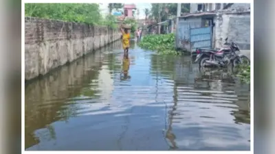 दिलावरपुर में जलजमाव से परेशान ग्रामीण, आठ साल से नहीं मिला समाधान, कांग्रेस नेता का आमरण अनशन