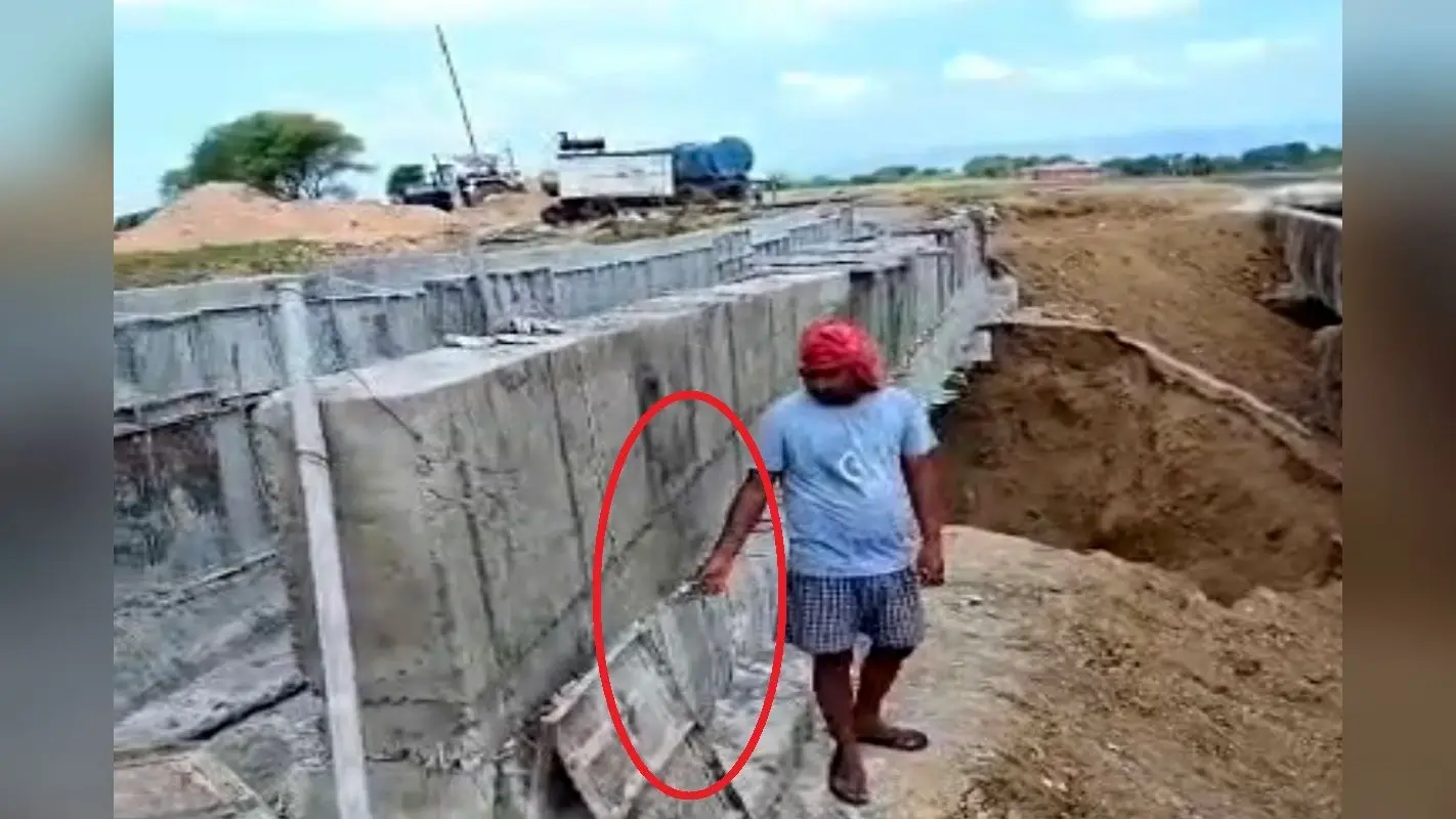 इंजीनियर साहब! महीने भर में ही दरक गया उत्तर कोयल नहर का पुल? अभी बनना तो बाकी है