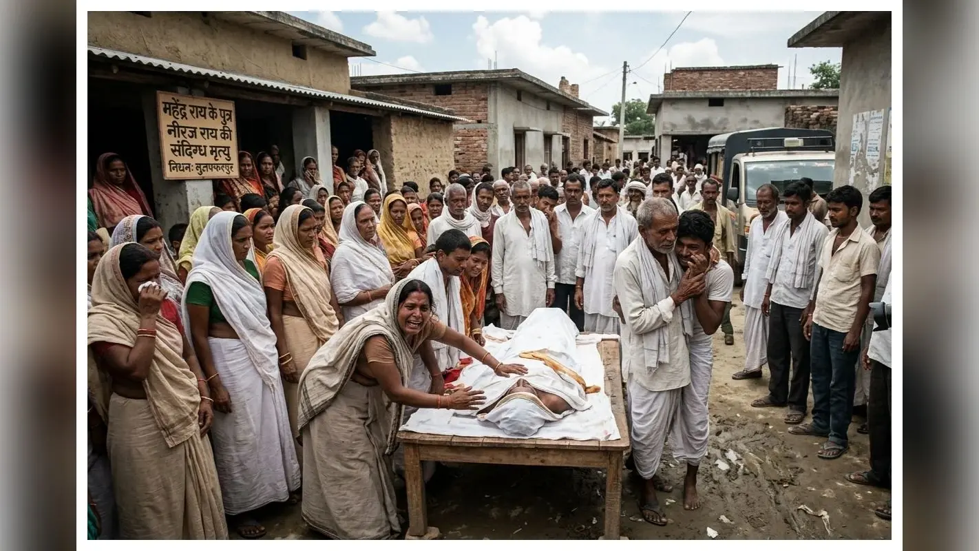 मुजफ्फरपुर में संदिग्ध मौत के बाद युवक का शव गांव पहुंचा, हत्या की आशंका