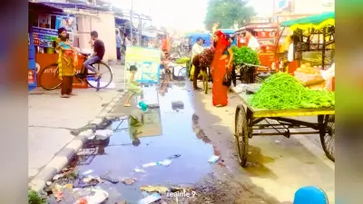 एनएच-80 का नाला जाम, मेदनीचौकी बाजार में जलजमाव से बढ़ी परेशानी