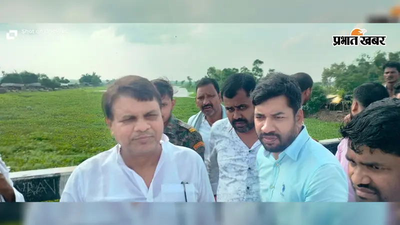 सीपेज के पानी से हजारों एकड़ फसल पर डूबने का खतरा, विधायक ने अधिकारियों संग किया निरीक्षण